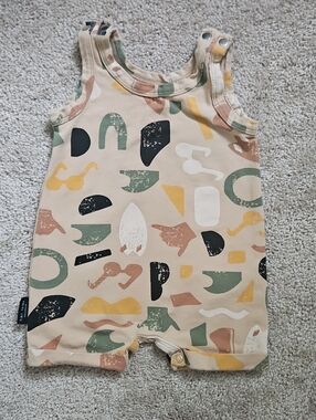 Tiny Tribe- Abstract Print Baby Romper - 3-6 Months